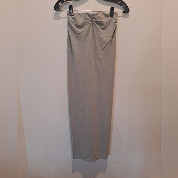 NWT BOBI Shirred Maxi Skirt Basil Green XS - Picture 3 of 8